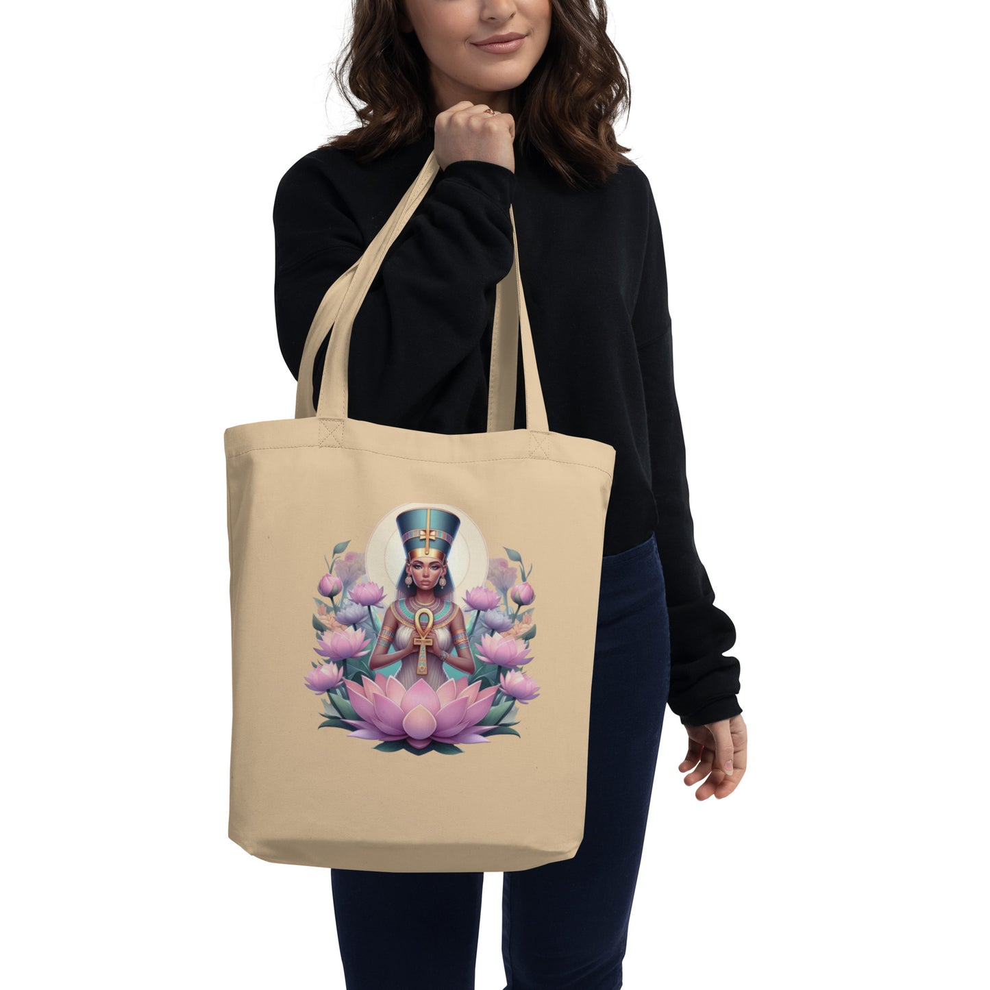 Lotus Grace: Ankh Goddess – Eco Tote Bag